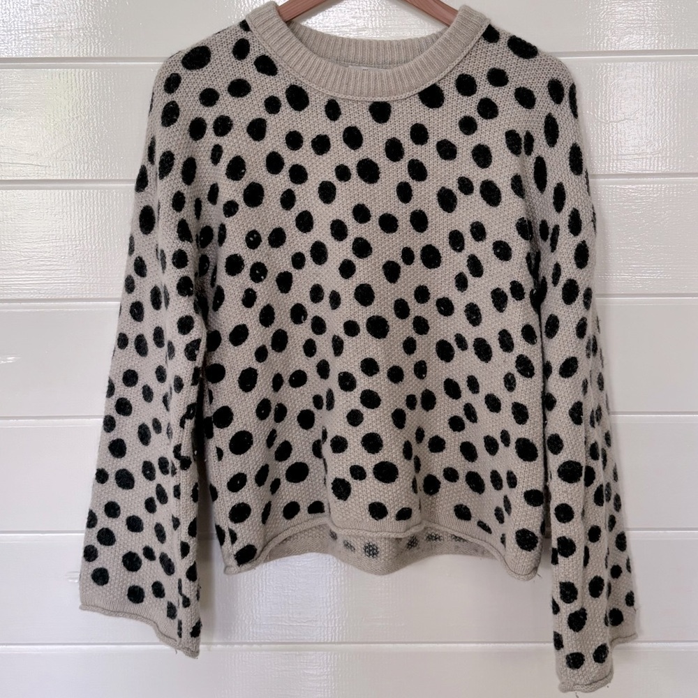 Madewell Leopard Dot Pullover Oversized Sweater, small